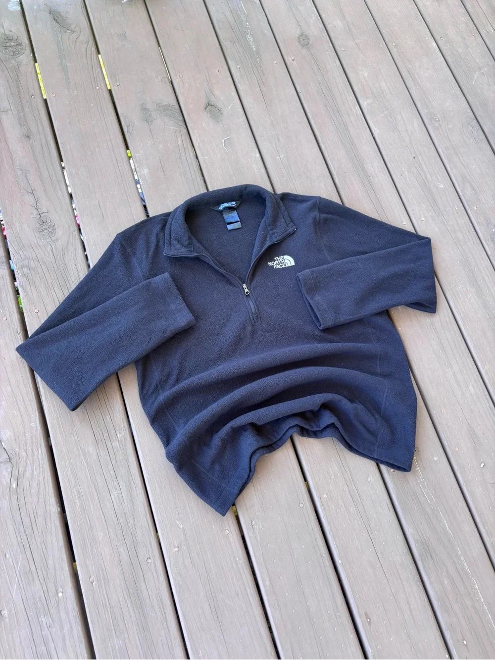 North Face Fleece Pullover Sz S Black Quarter Zip